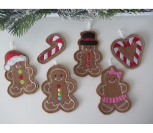 Stickserie ITH - Anhänger Gingerbread Christmas Set